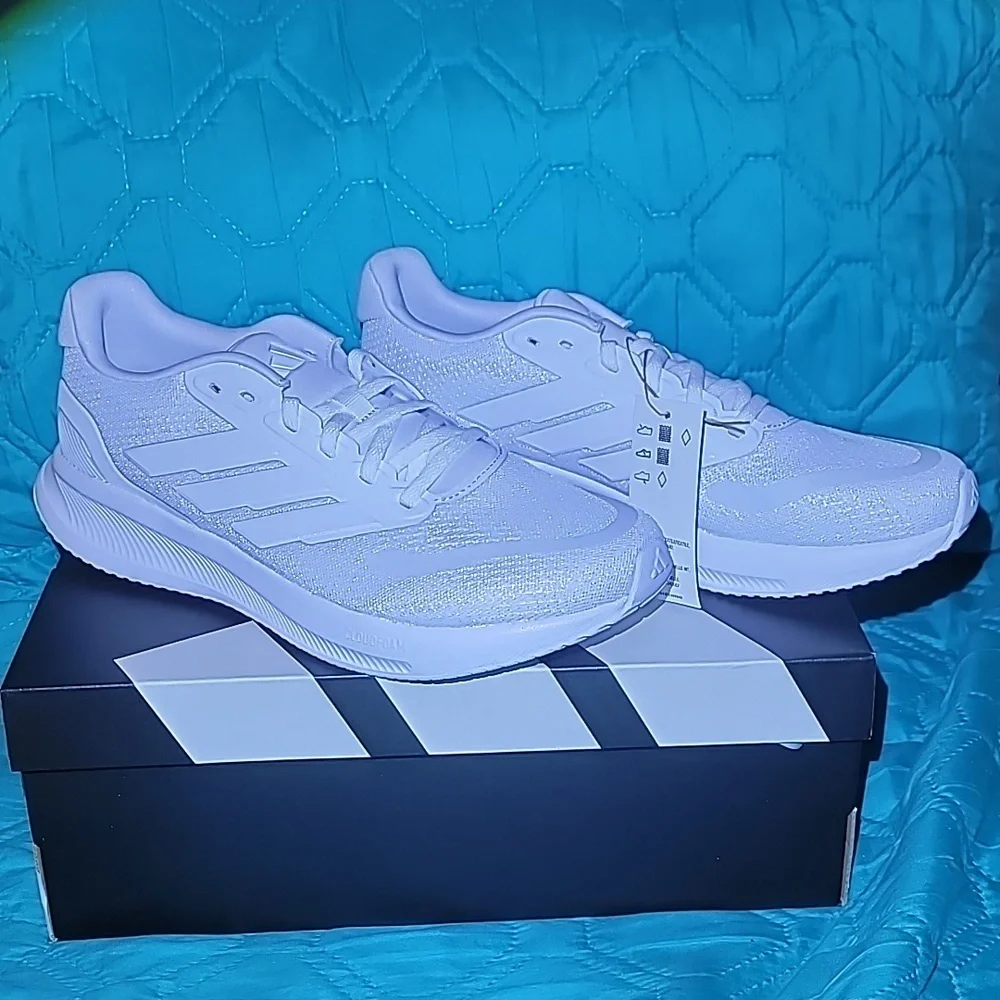 New adidas Runfalcon 5 Men's Running Sneakers 'Triple White' (IH7757) Size‎ 8.5